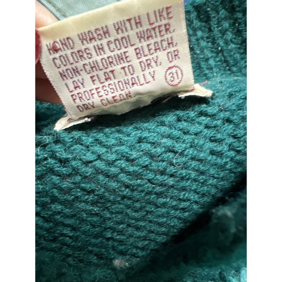 Skyr Sportwear 100% Wool Sweater Vintage Floral Knit - Picture 7 of 8